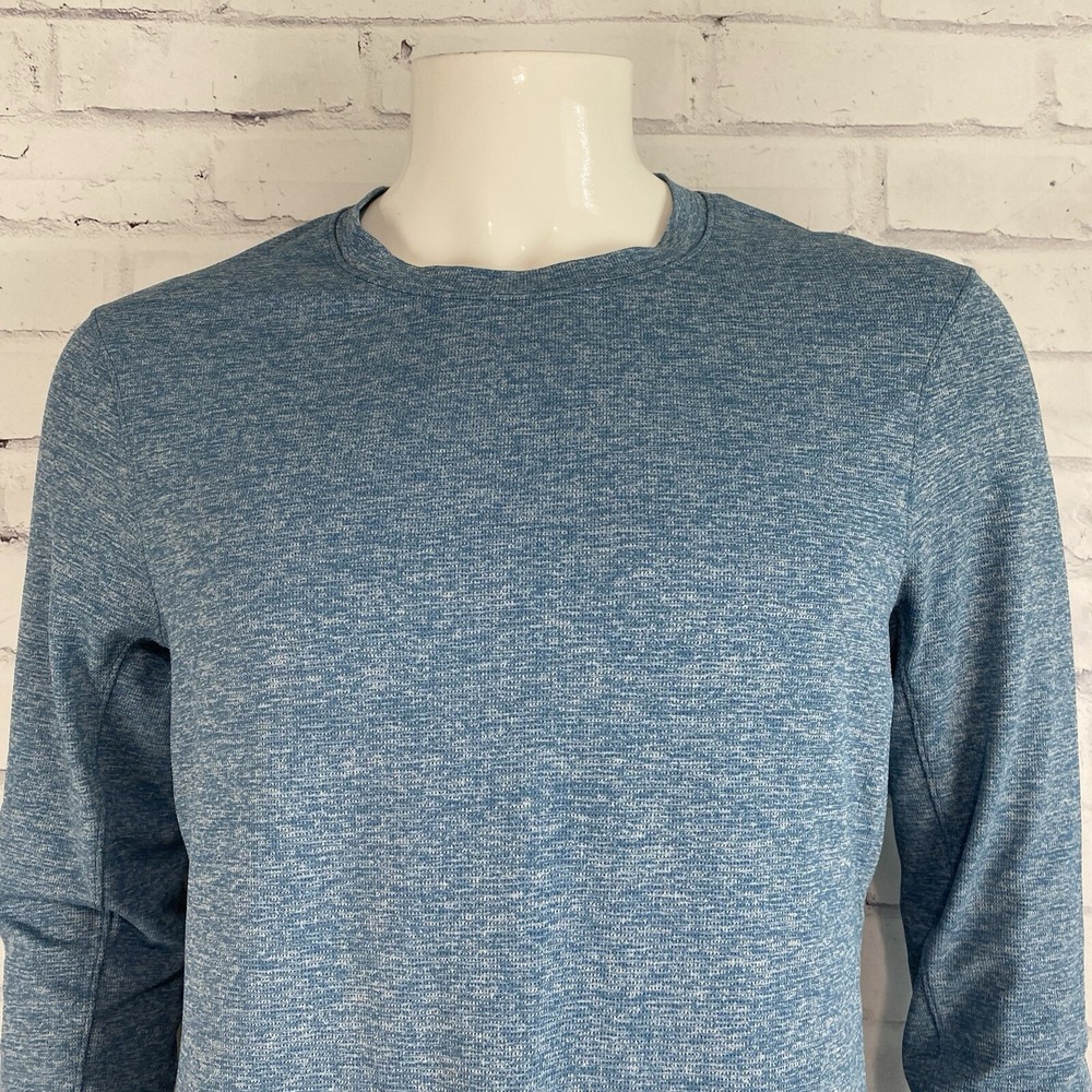 Lululemon Shirt Men's Medium Long Sleeve Stretch Athleta Logo Workout Shirt Blue